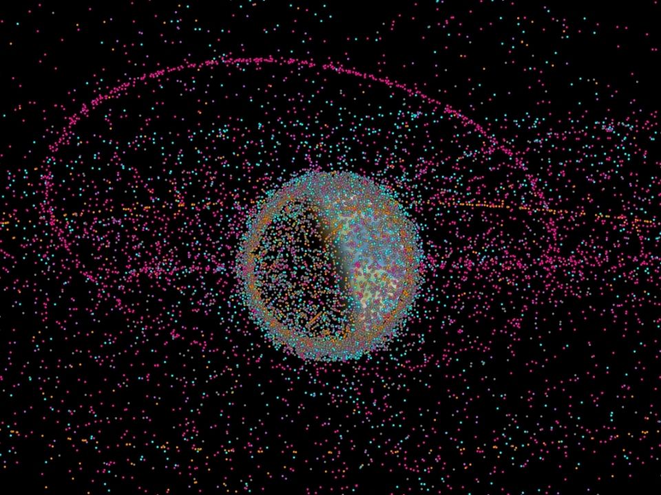 Карта космического мусора на орбите
