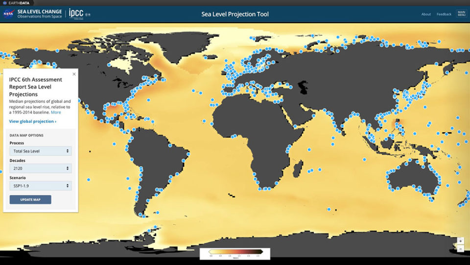 Онлайн-карта покажет, на сколько поднимется уровень моря в любой точке мира