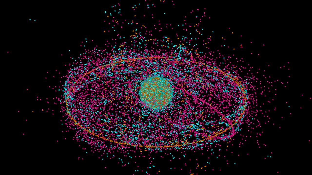 Карта космического мусора на орбите